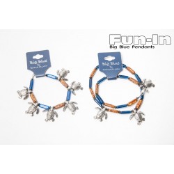 Big Blue 项链 - 海龟项链 (蓝黄色陶瓷珠)