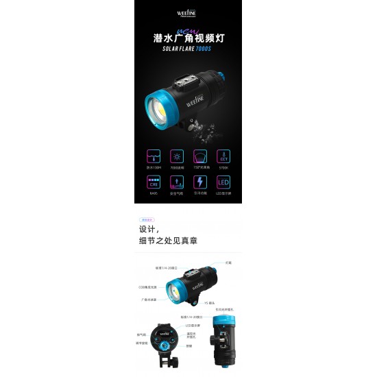 Weefine WF099 Solar Flare 7000s 流明摄影灯 (有闪灯模式, 包含球座, RA95, 5700K, 角度150°) Weefine WF099 Solar Flare 7000s 流明摄影灯 (有闪灯模式, 包含球座, RA95, 5700K, 角度150°)